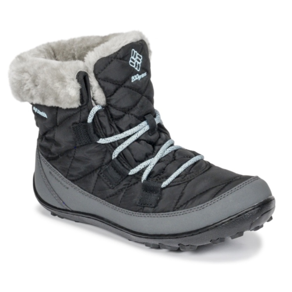 Columbia Black and Gray Kids Winter Snow Boots